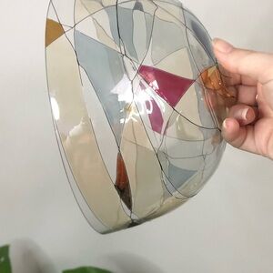 Partylite Calypso Multicolor Stained Glass Spring Loaded Candle Holder